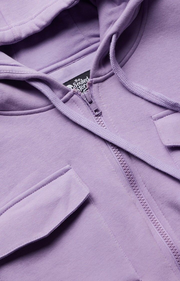Women's Utility Hoodie: Lilac Women's Cropped Oversized Hoodie