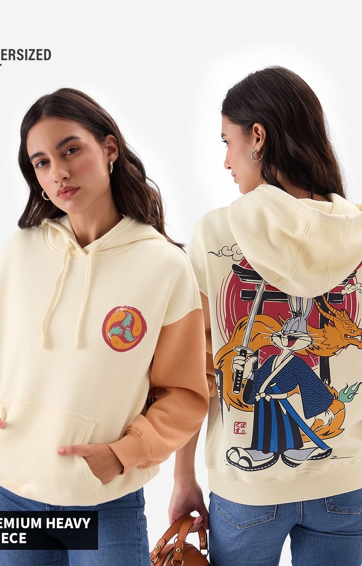 The Souled Store | Women's Bugs Bunny: Samurai Women's Oversized Hoodie