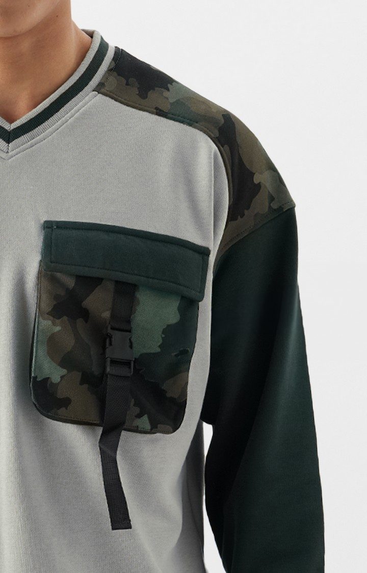 Men's TSS Originals: Green Camo Men's Oversized Sweatshirts
