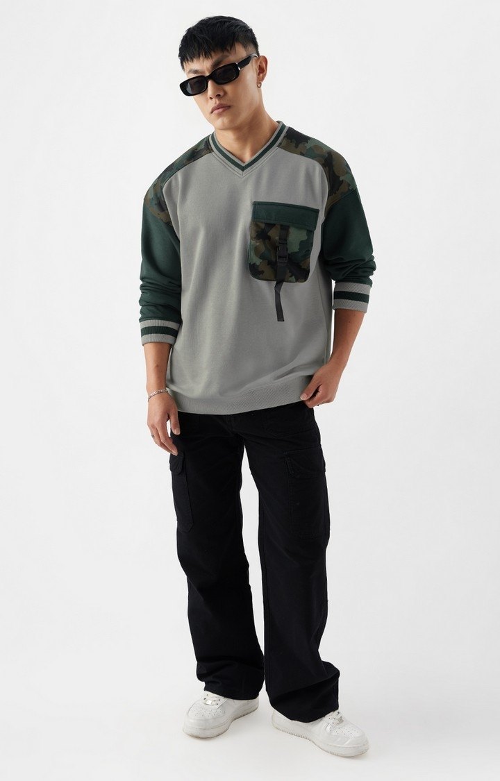 Men's TSS Originals: Green Camo Men's Oversized Sweatshirts