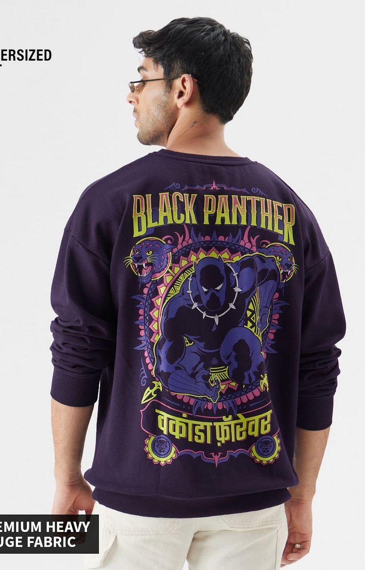 The Souled Store | Men's Truck Art: Black Panther Men's Oversized Sweatshirts