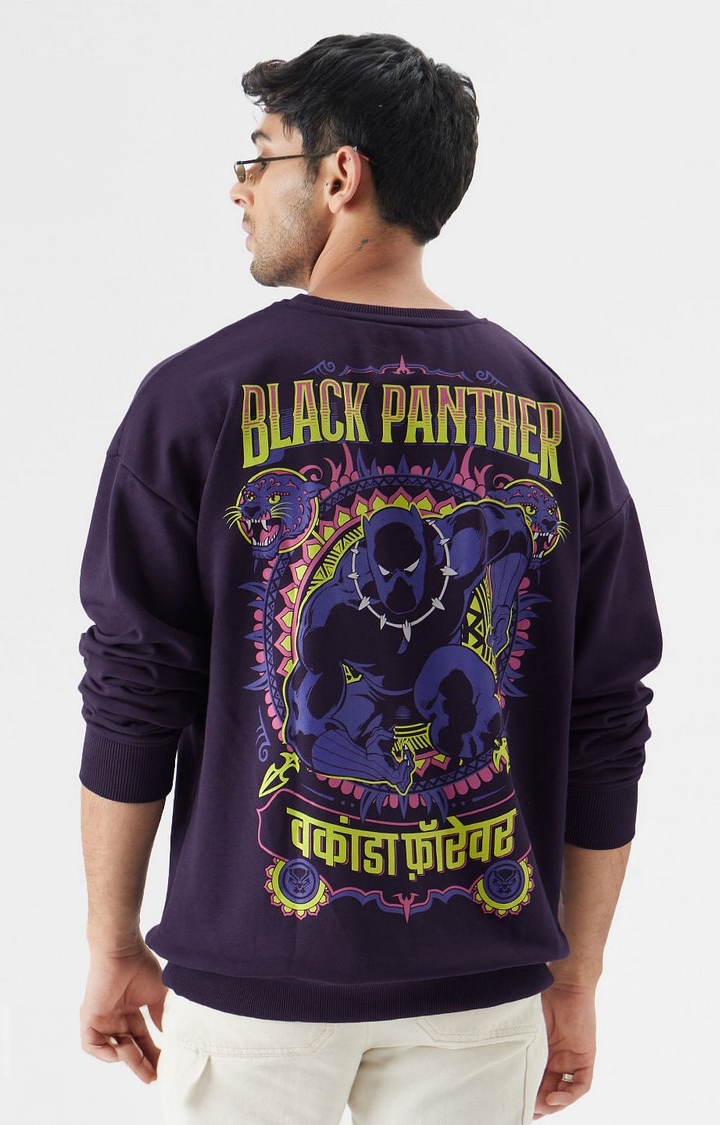 The Souled Store | Men's Truck Art: Black Panther Men's Oversized Sweatshirts