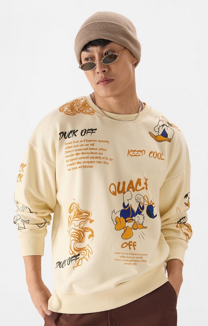 The Souled Store | Men's Donald Duck: Quack Off Men's Oversized Sweatshirts