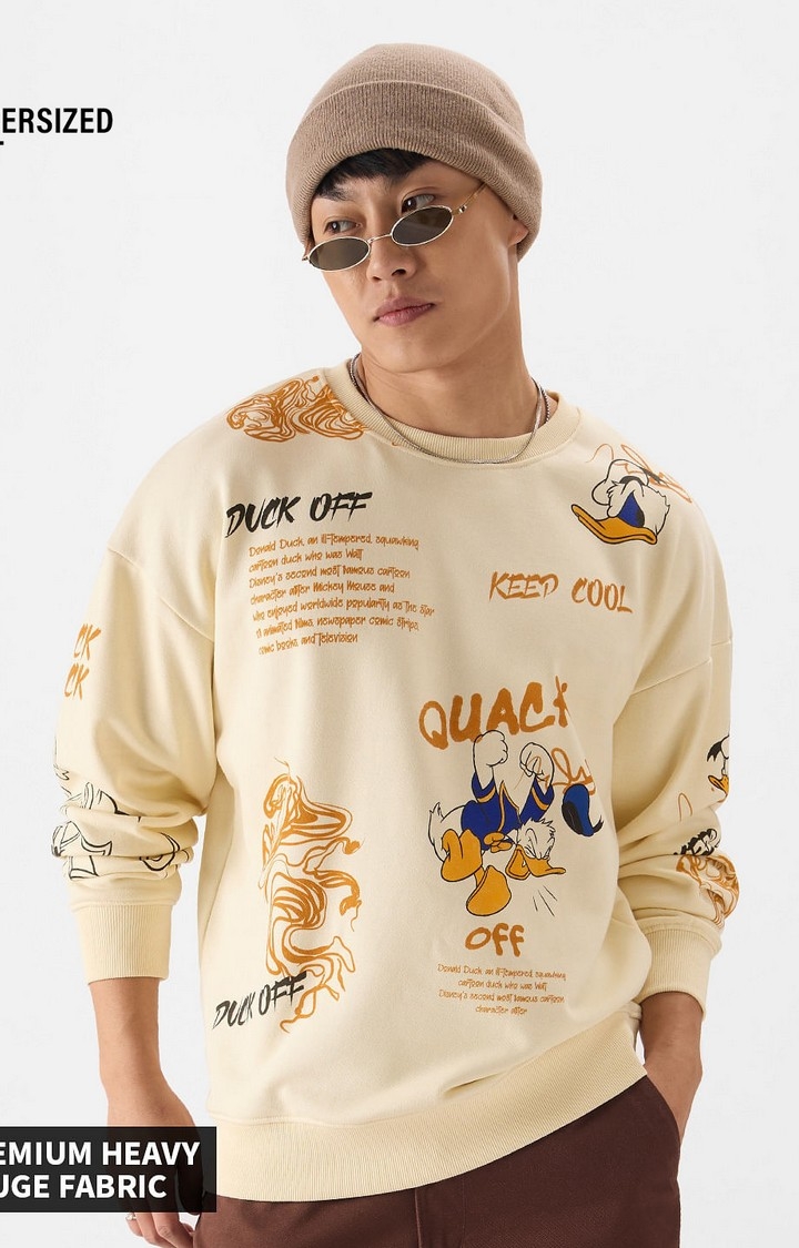 The Souled Store | Men's Donald Duck: Quack Off Men's Oversized Sweatshirts