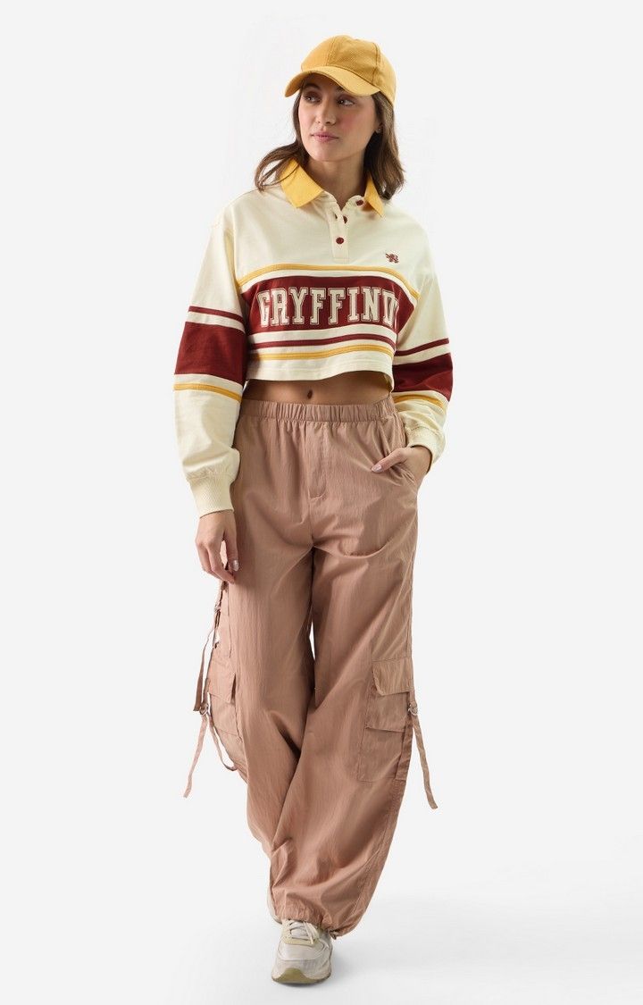 Women's Harry Potter: Gryffindor Women's Cropped Rugby Polo T-Shirt