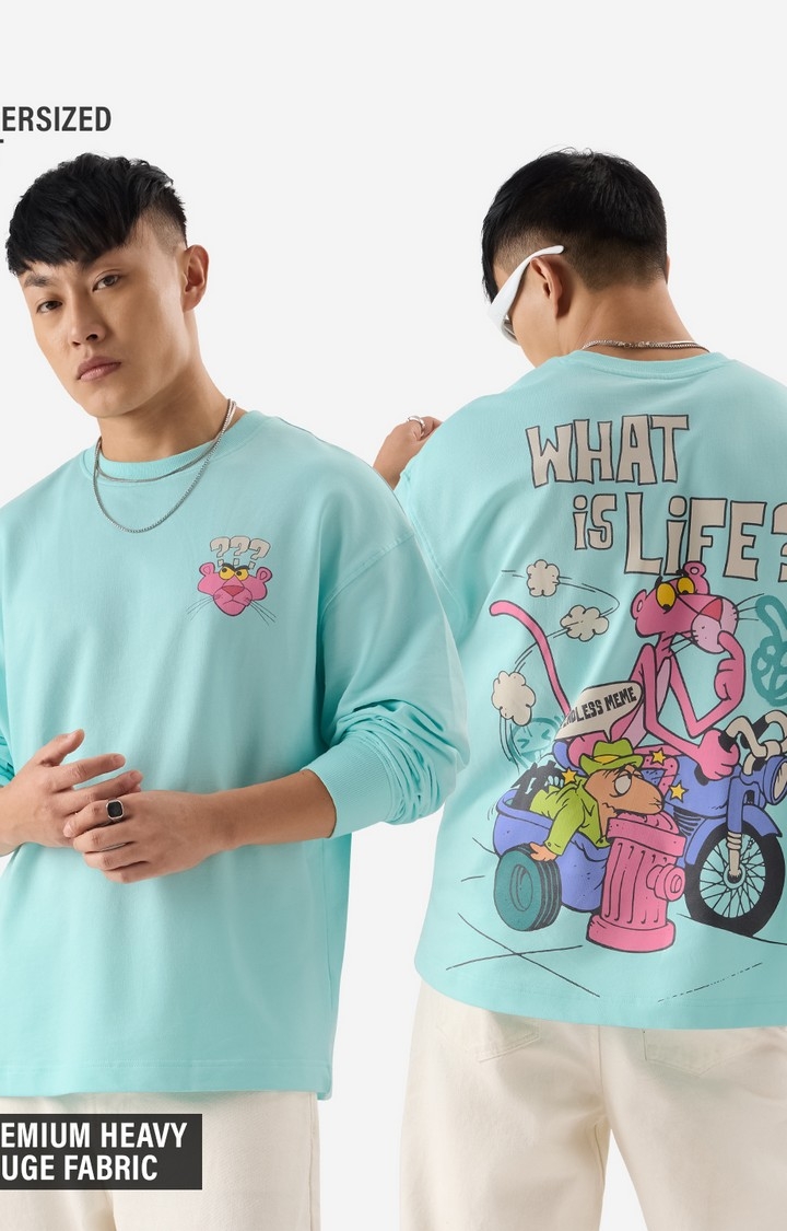 Men's Pink Panther: What Is Life? Oversized Full Sleeve T-Shirt
