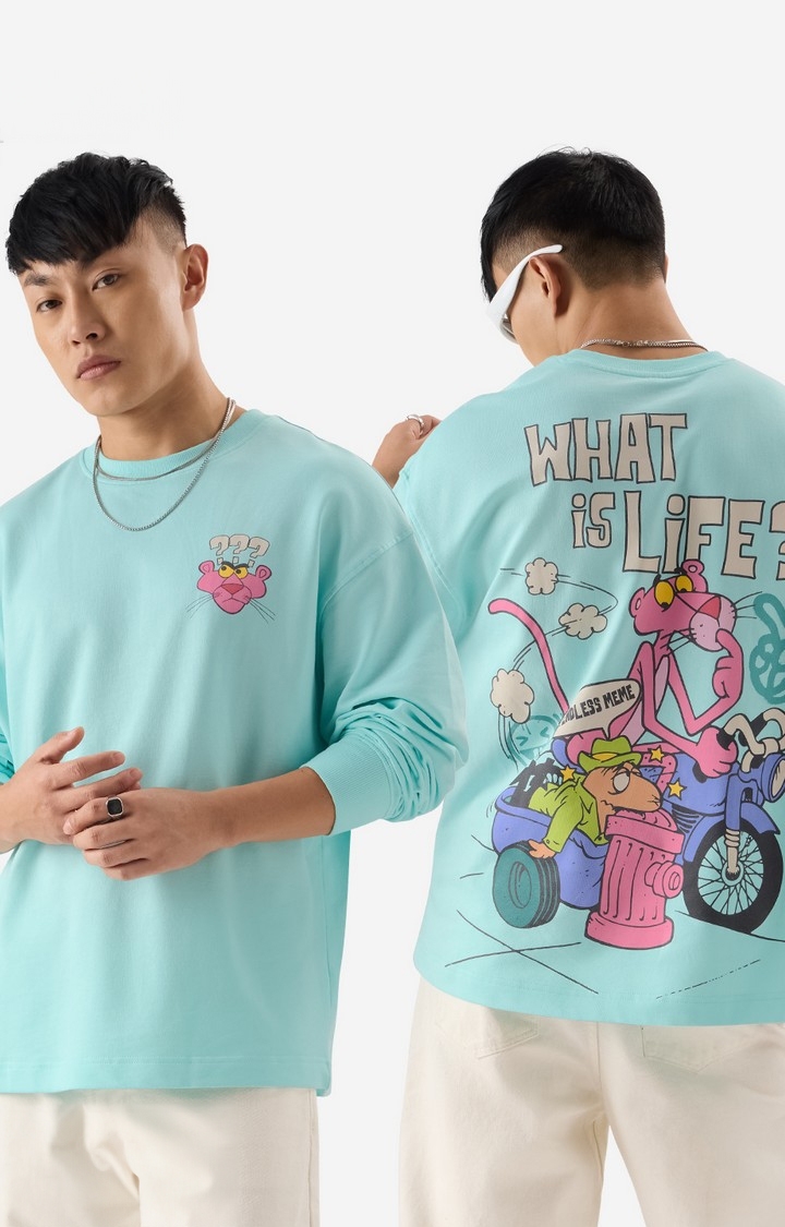 Men's Pink Panther: What Is Life? Oversized Full Sleeve T-Shirt