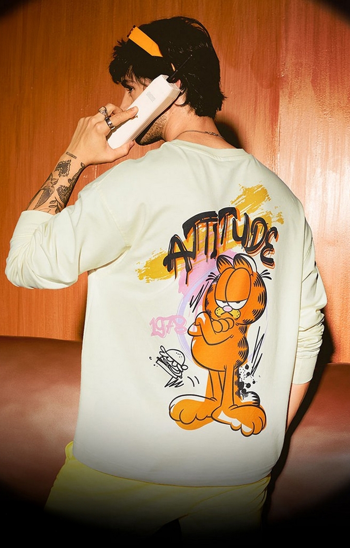 The Souled Store | Men's Garfield: Attitude Oversized Full Sleeve T-Shirt