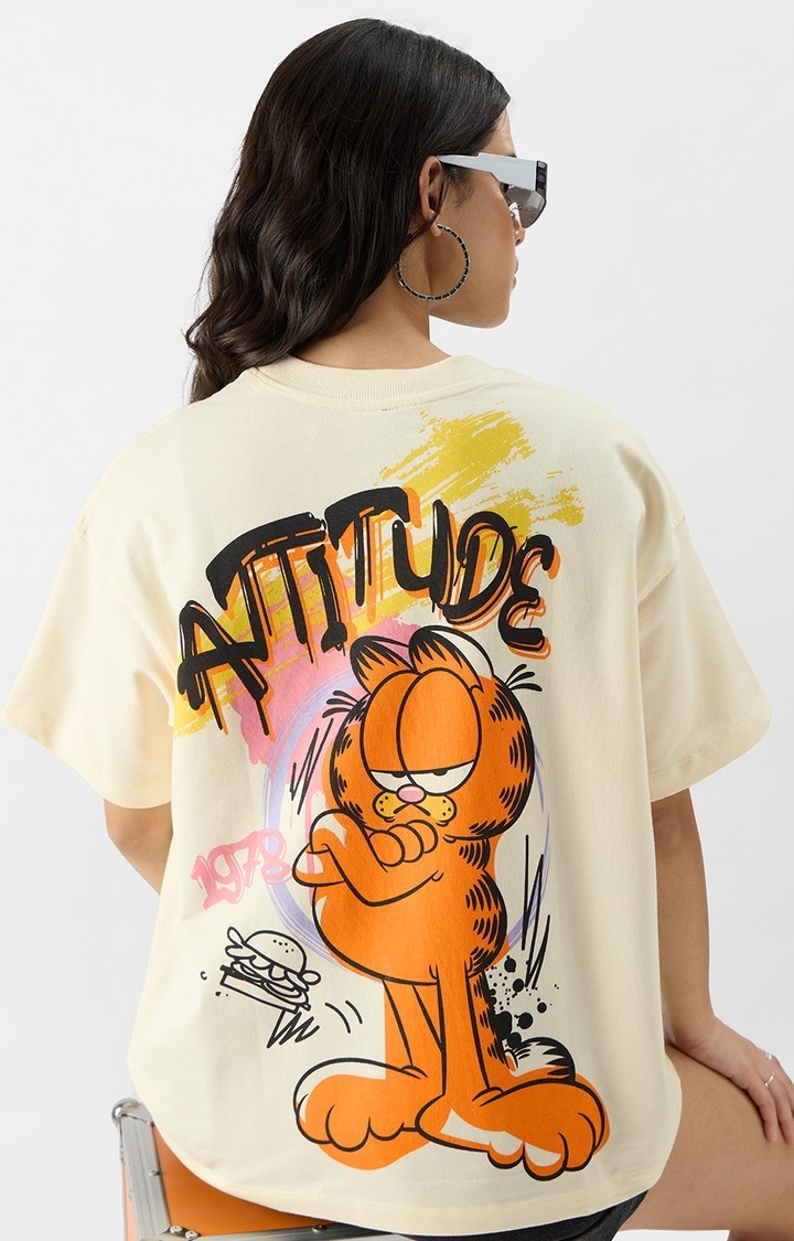 The Souled Store | Women's Garfield: Attitude Women's Oversized T-Shirt