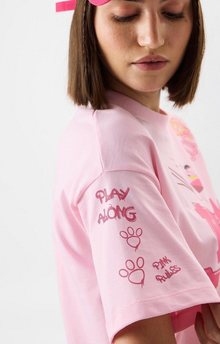 Women's Pink Panther: Pink Trouble Women's Oversized T-Shirt