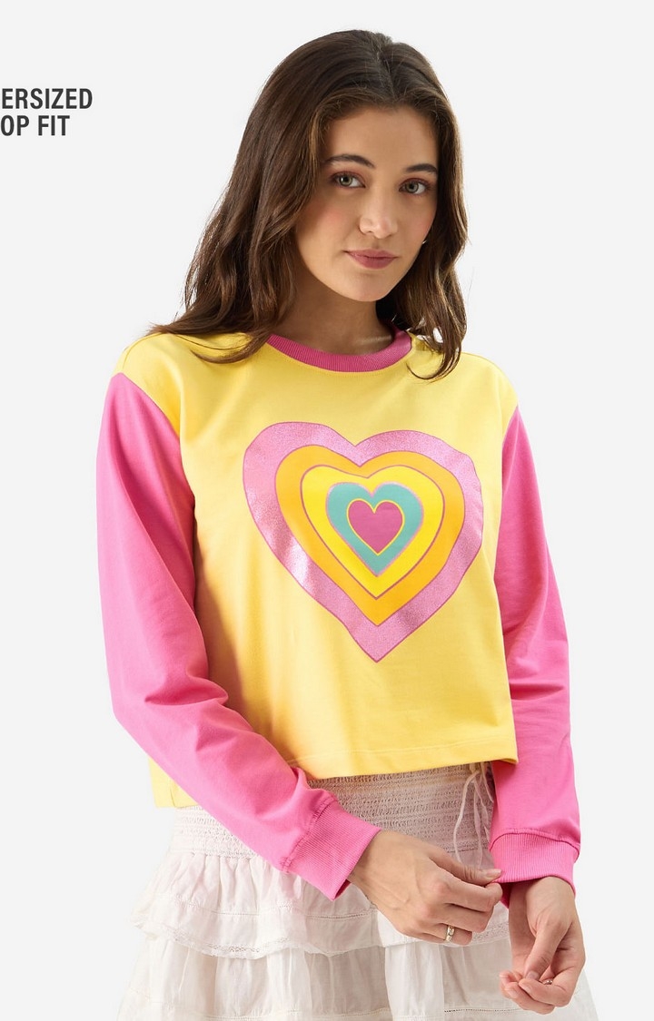 The Souled Store | Women's Rainbow Hearts Women's Full Sleeves Tops