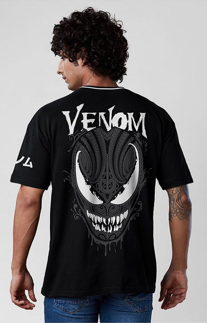 The Souled Store | Men's Marvel: Venom Black Printed Oversized T-Shirt