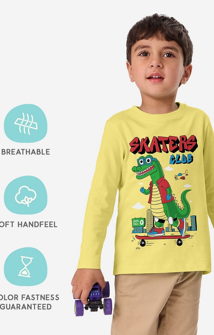 The Souled Store | Boys TSS Originals: Skater Gator Boys Cotton Full Sleeve T-Shirt