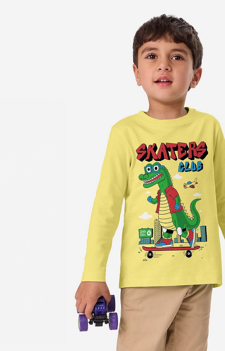 The Souled Store | Boys TSS Originals: Skater Gator Boys Cotton Full Sleeve T-Shirt