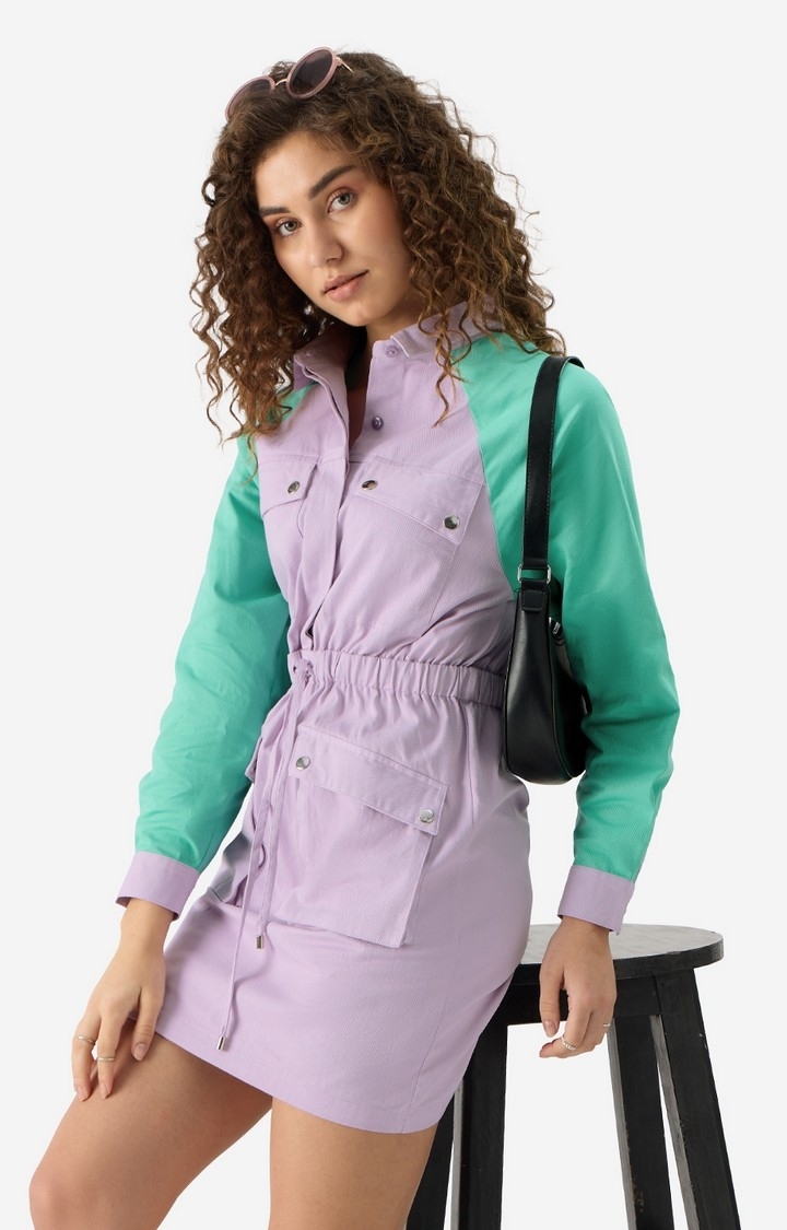 Women's Solids: Lavender Women's Shirt Dresses