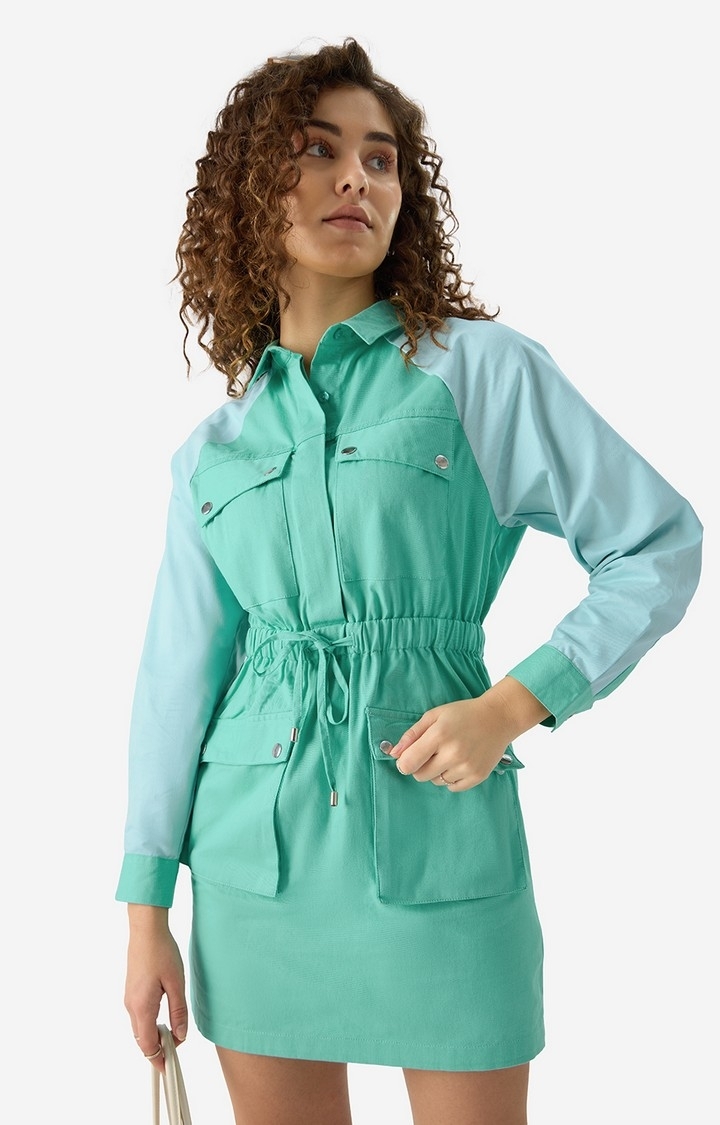 Women's Solids: Apple Mint Women's Shirt Dresses