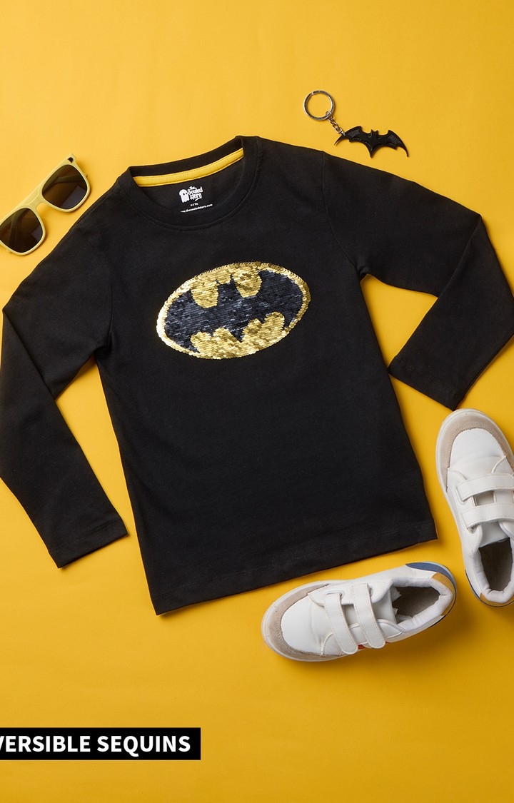 Boys Batman: Bat-Signal Boys Cotton Full Sleeve T-Shirt