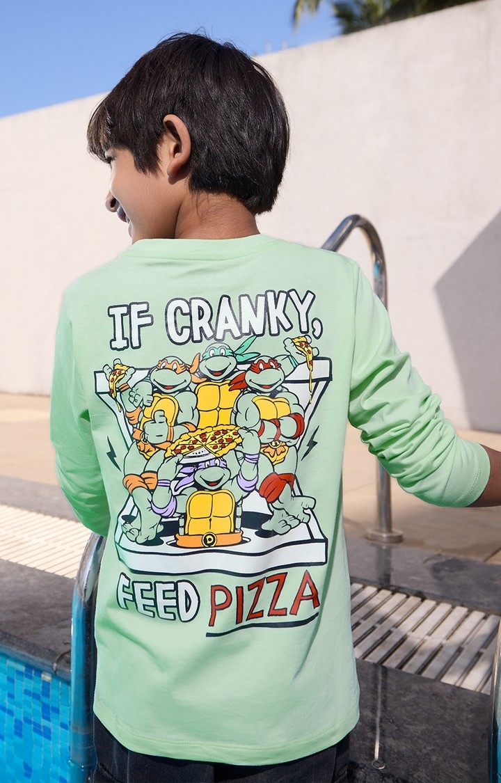 The Souled Store | Boys TMNT: Pizza Love Boys Cotton Full Sleeve T-Shirt