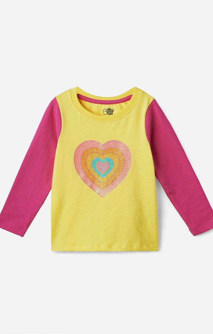 Girls TSS Originals: Rainbow Hearts Girls Cotton Full Sleeve T-Shirt