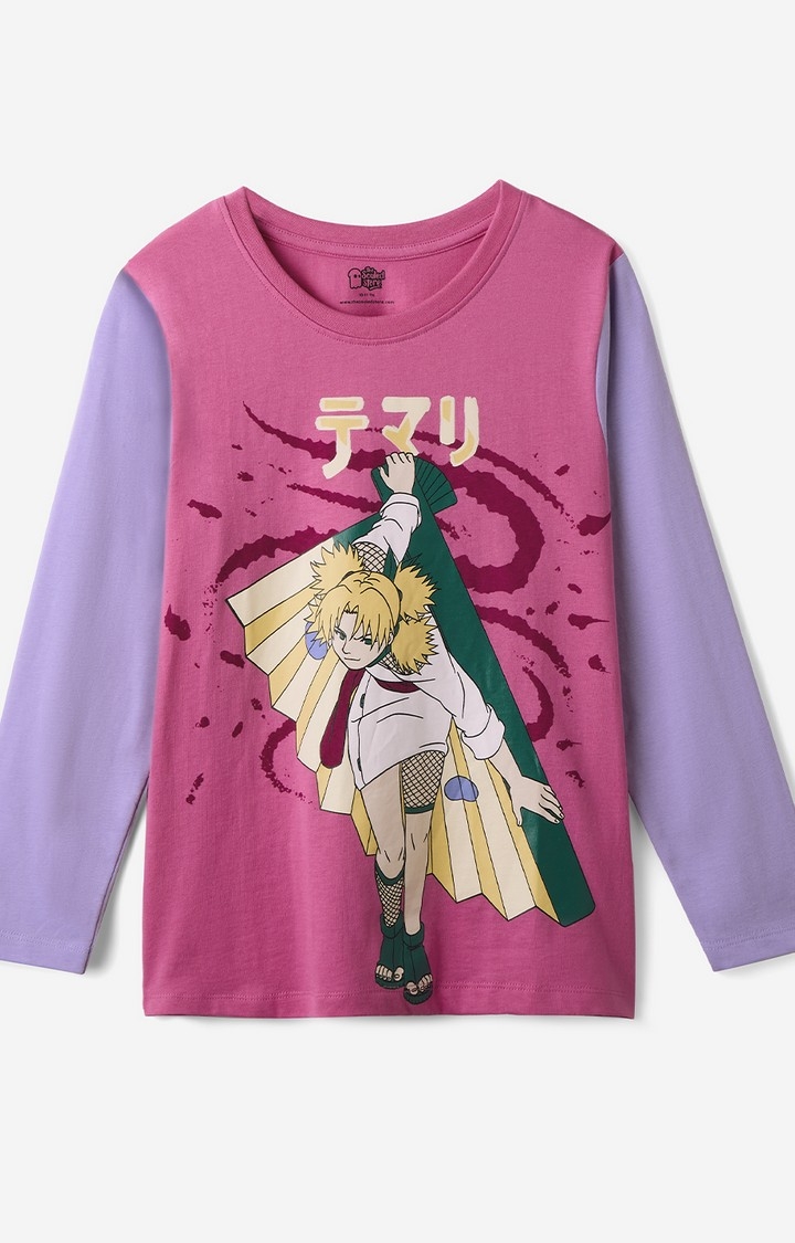 Girls Naruto: Temari Girls Cotton Full Sleeve T-Shirt