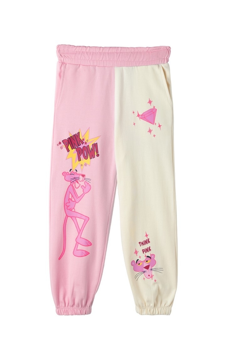 The Souled Store | GirlsPink Panther: Pink Pow Girls Cotton Joggers