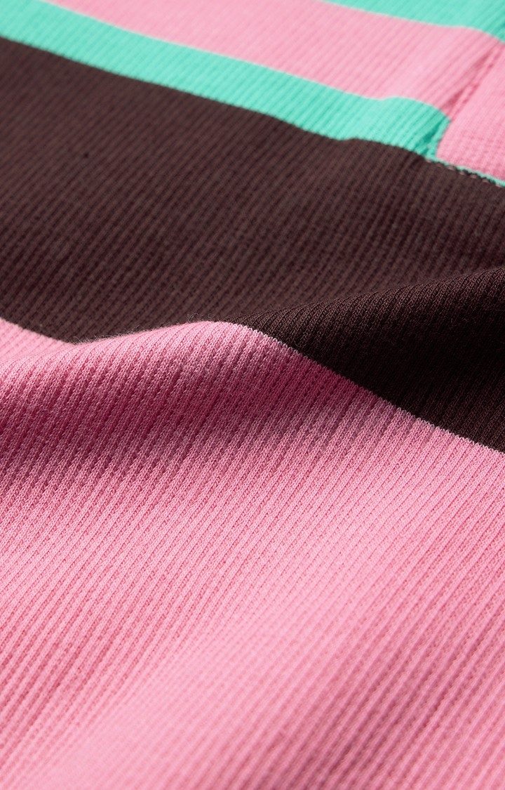 Women's  Carnation Rib-Knit Polo  Cropped Polo T-Shirt