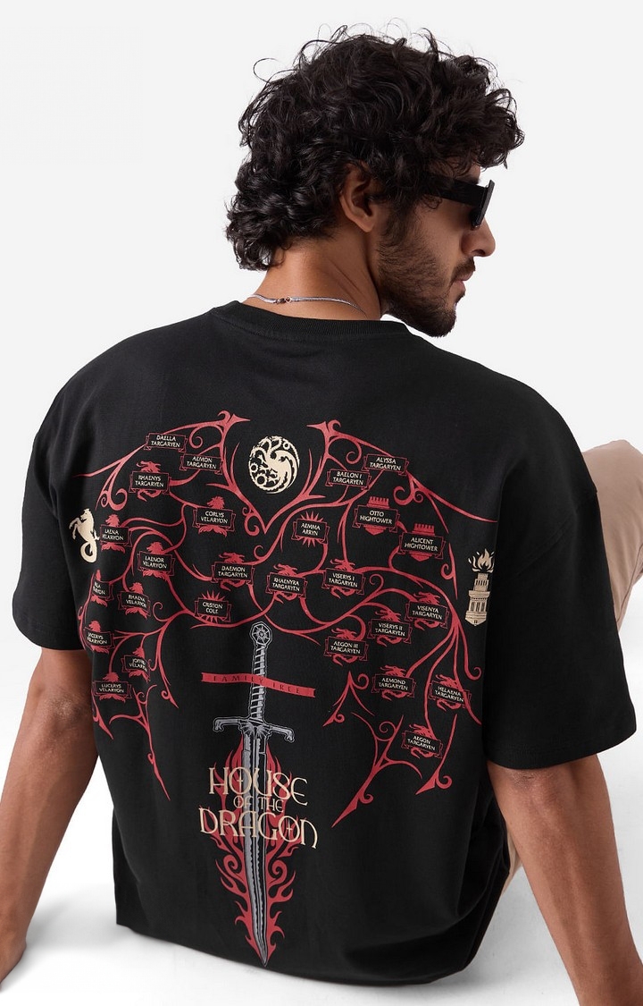 The Souled Store | Men's House of the Dragon: Family Tree Oversized T-Shirt