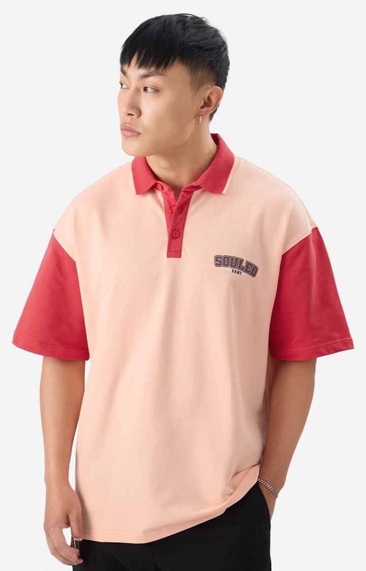 The Souled Store | Men's TSS Originals: Cinnabar Oversized Polo T-Shirt