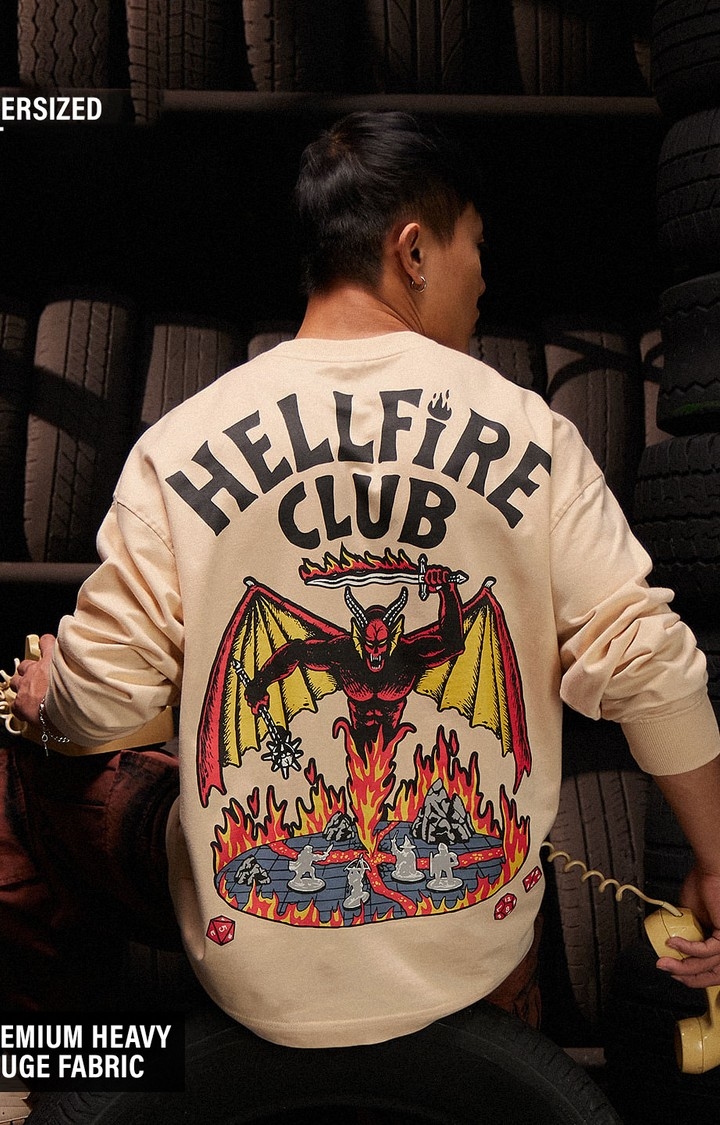 Men's Stranger Things: Hellfire Club Oversized Full Sleeve T-Shirt