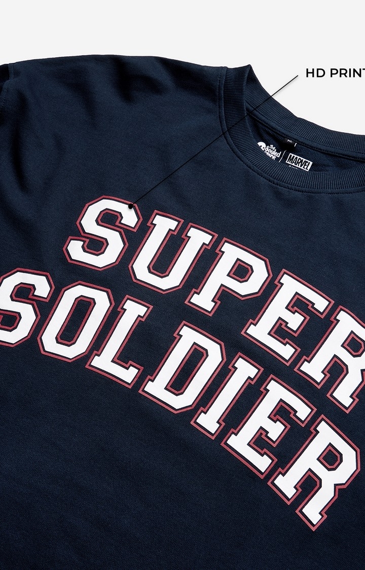 Men's Captain America: The Super Soldier Oversized Full Sleeve T-Shirt