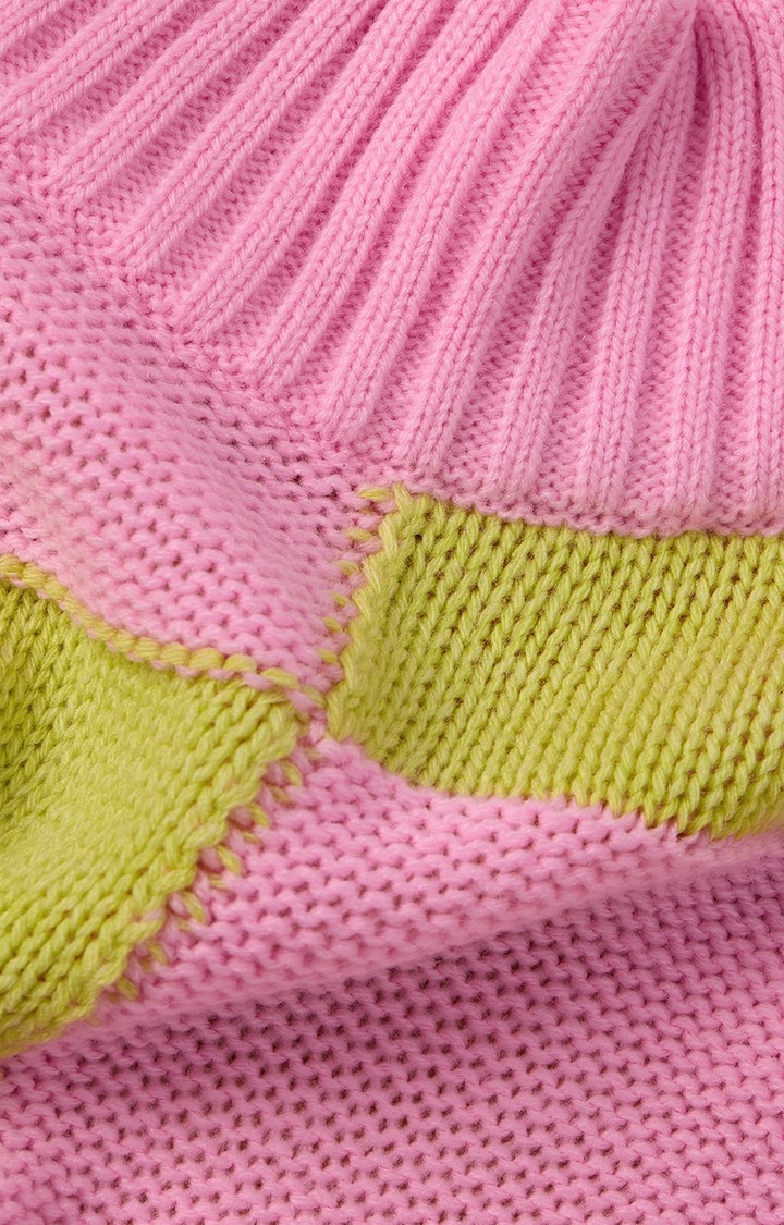 Women's Colorblock: Candy Lime Women's Turtle Neck Sweaters