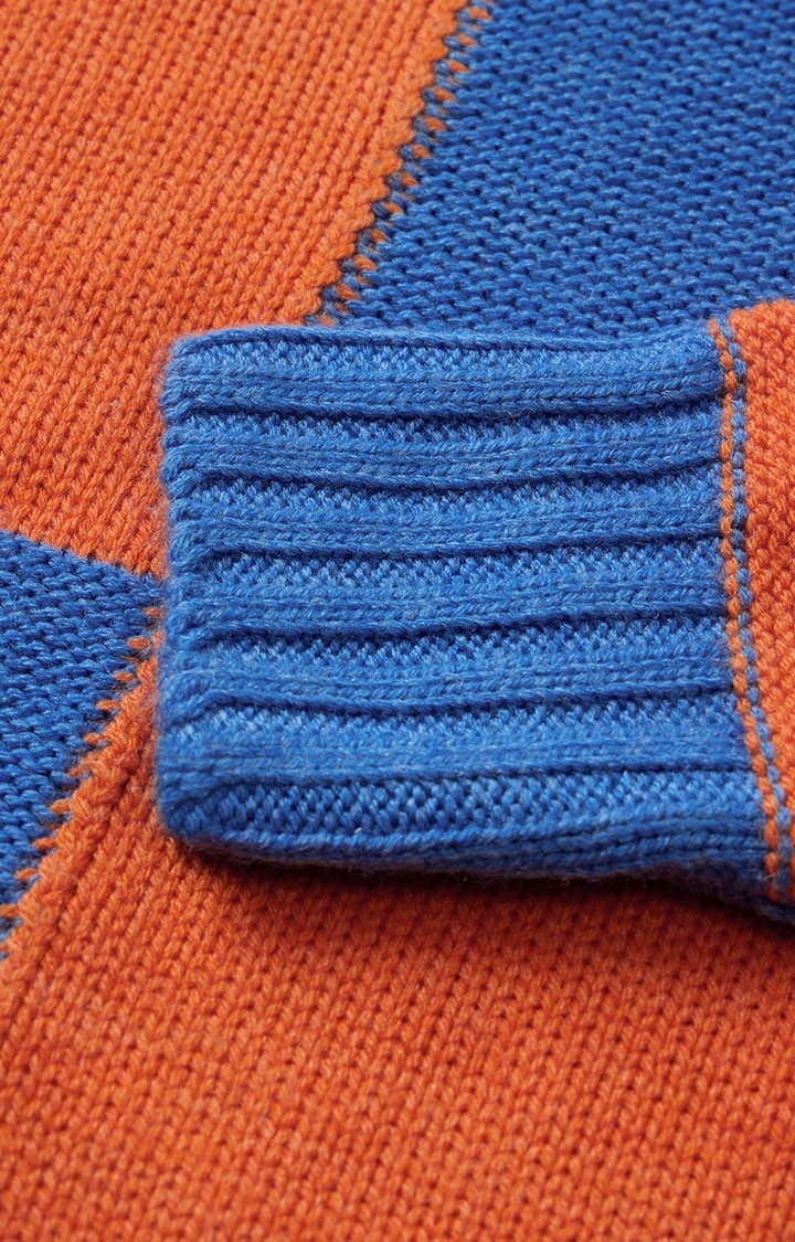 Women's Solids: Blue, Orange (Colourblock) Women's Turtle Neck Sweaters