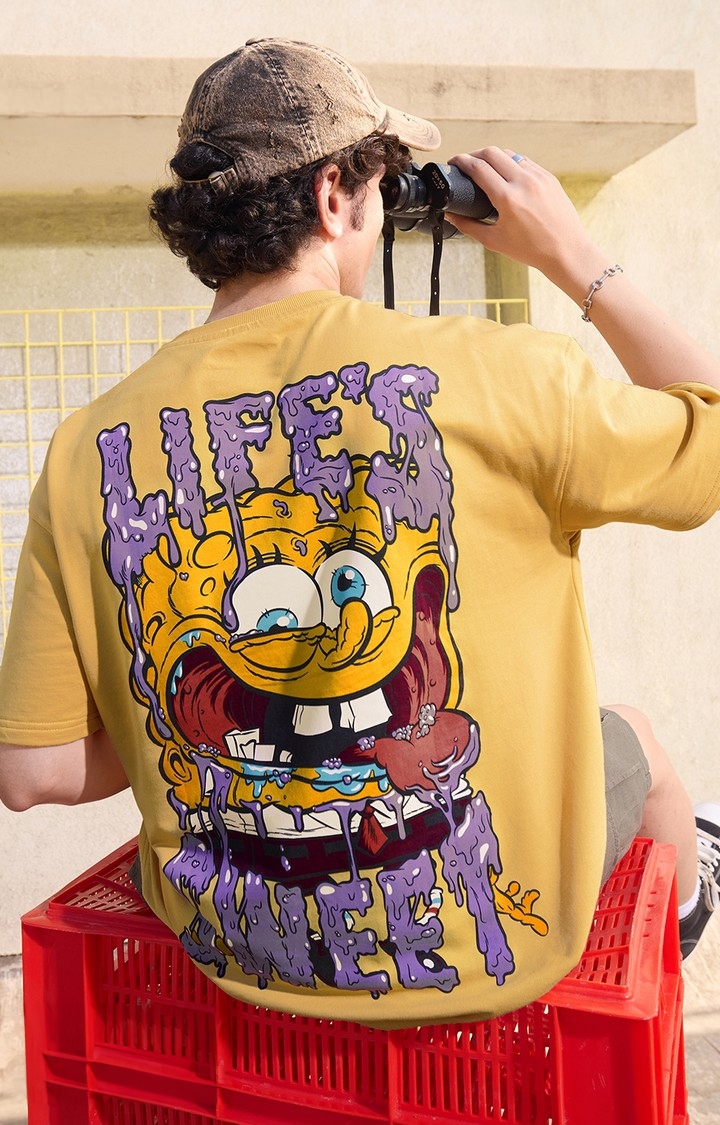 The Souled Store | Men's SpongeBob: Life's Sweet Oversized T-Shirt