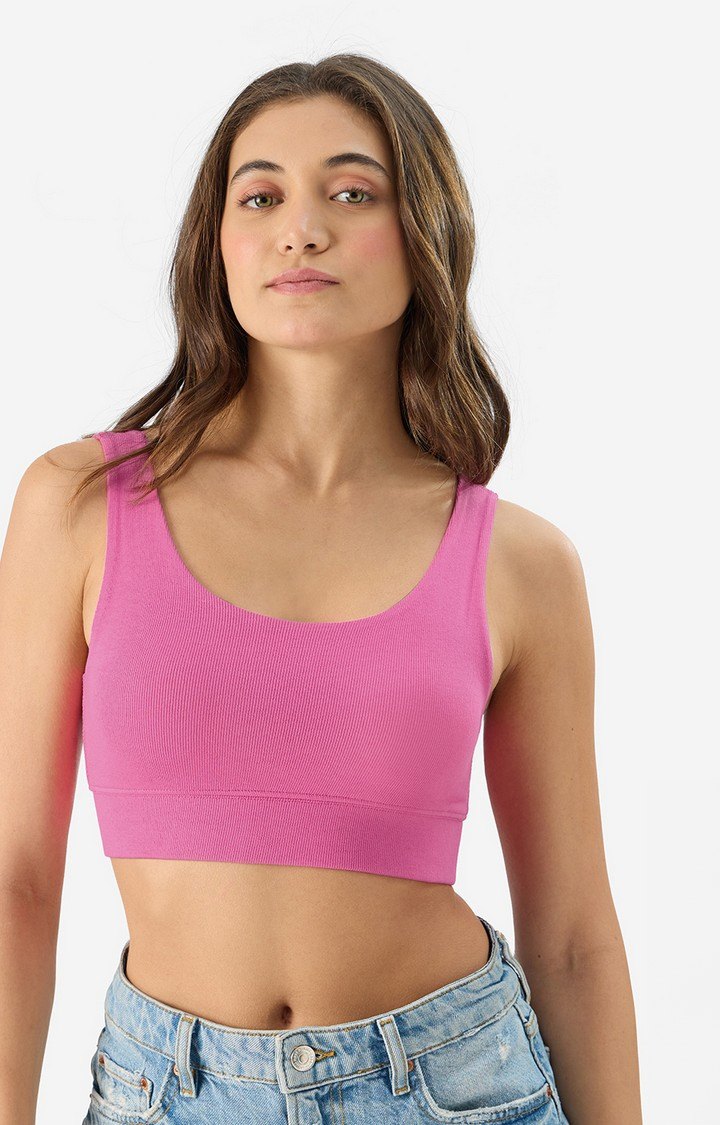Women's Rose Pink Bralette Top Women's Bralette