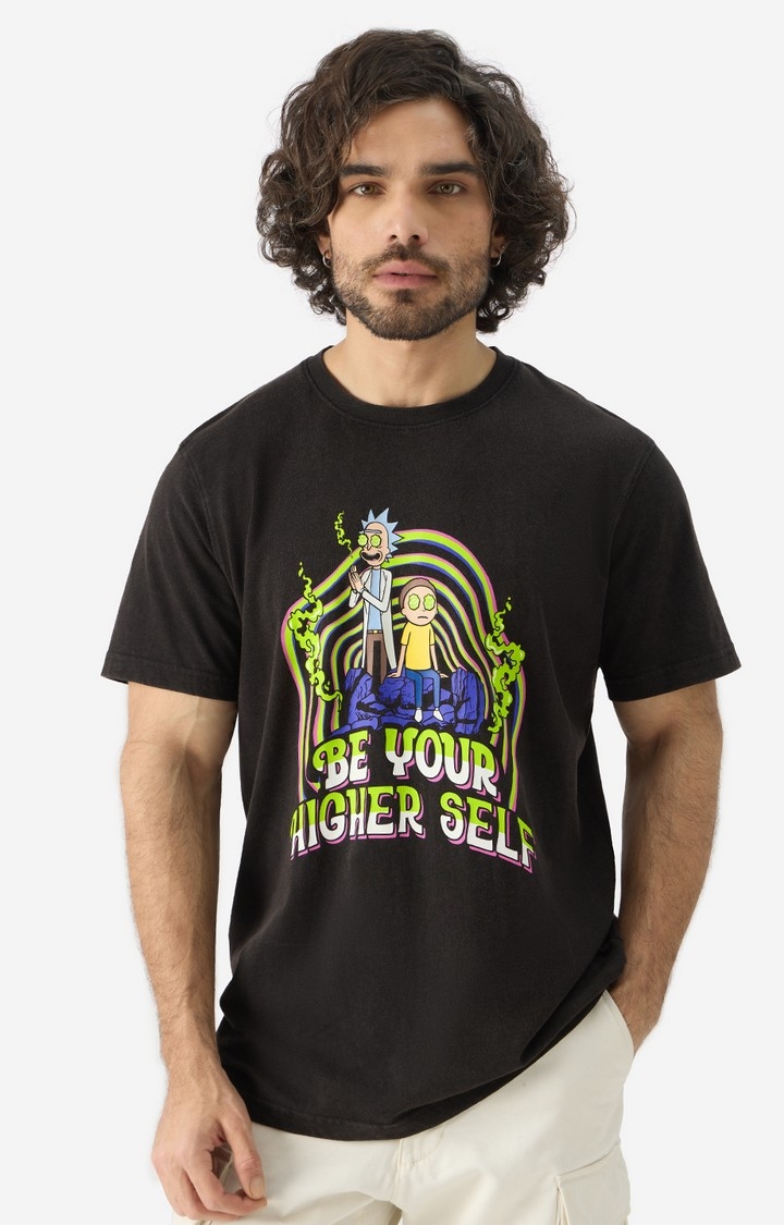 The Souled Store | Men's Rick and Morty: Higher Self (Acid Wash) T-Shirt