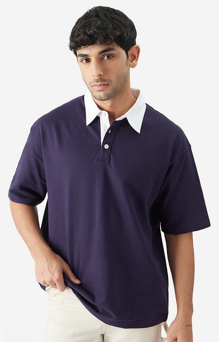 The Souled Store | Men's TSS Originals: Berry Oversized Polo T-Shirt