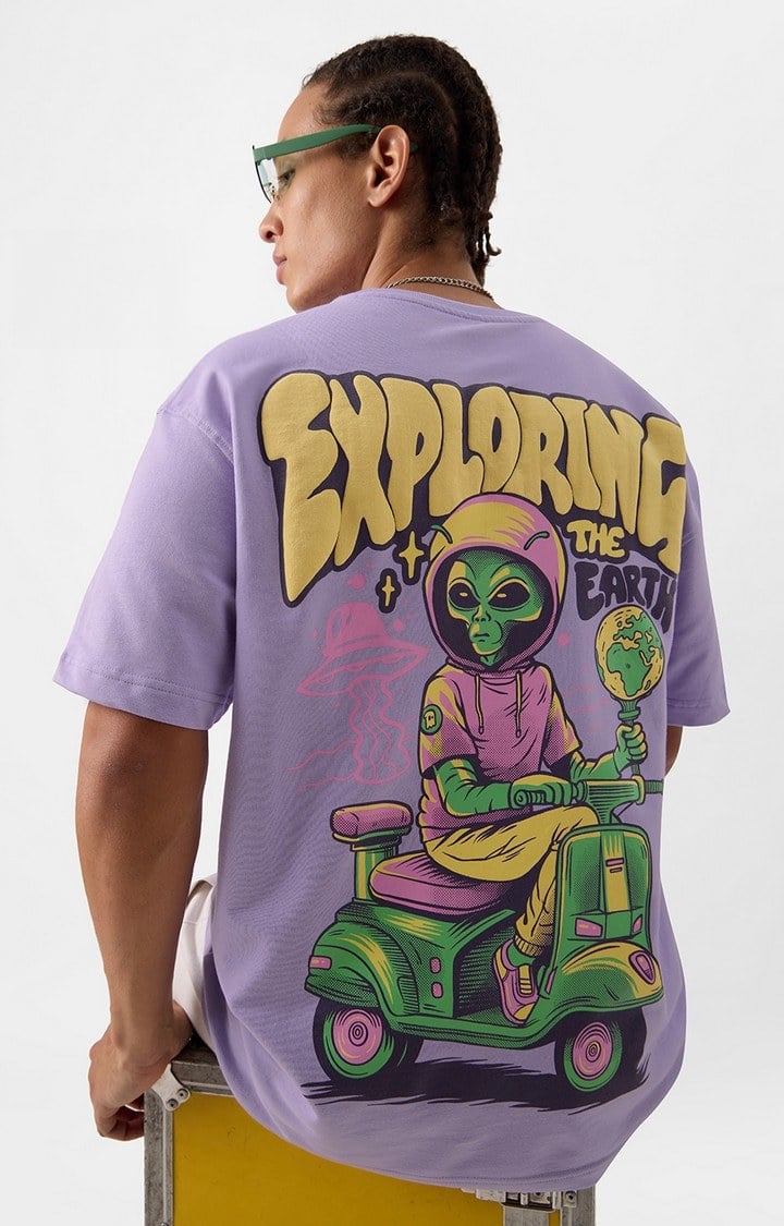 Men's Alien Invasion: Exploring Earth Oversized T-Shirt