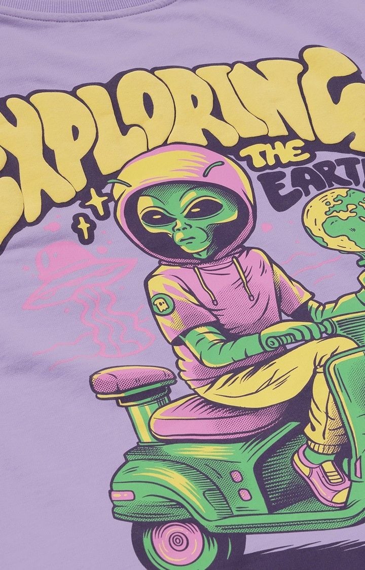 Men's Alien Invasion: Exploring Earth Oversized T-Shirt