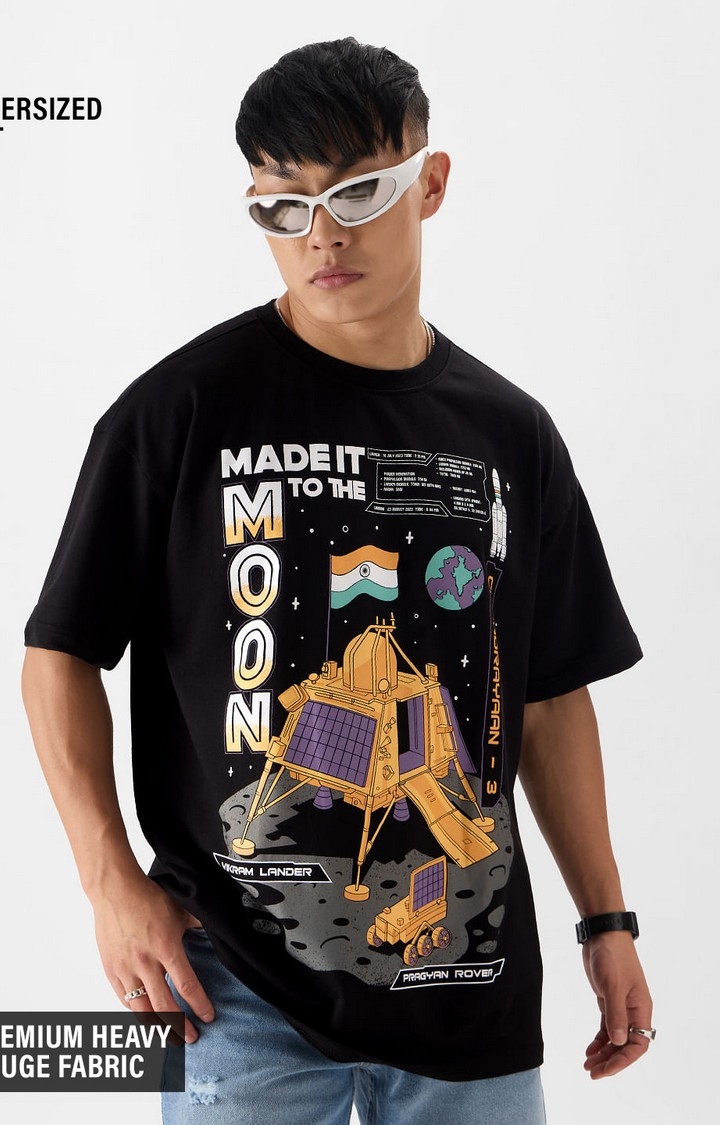 The Souled Store | Men's ISRO: At The Moon Oversized T-Shirt
