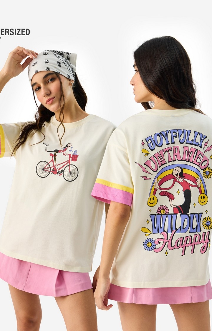 The Souled Store | Women's Popeye: Wildly Happy Women's Oversized T-Shirt