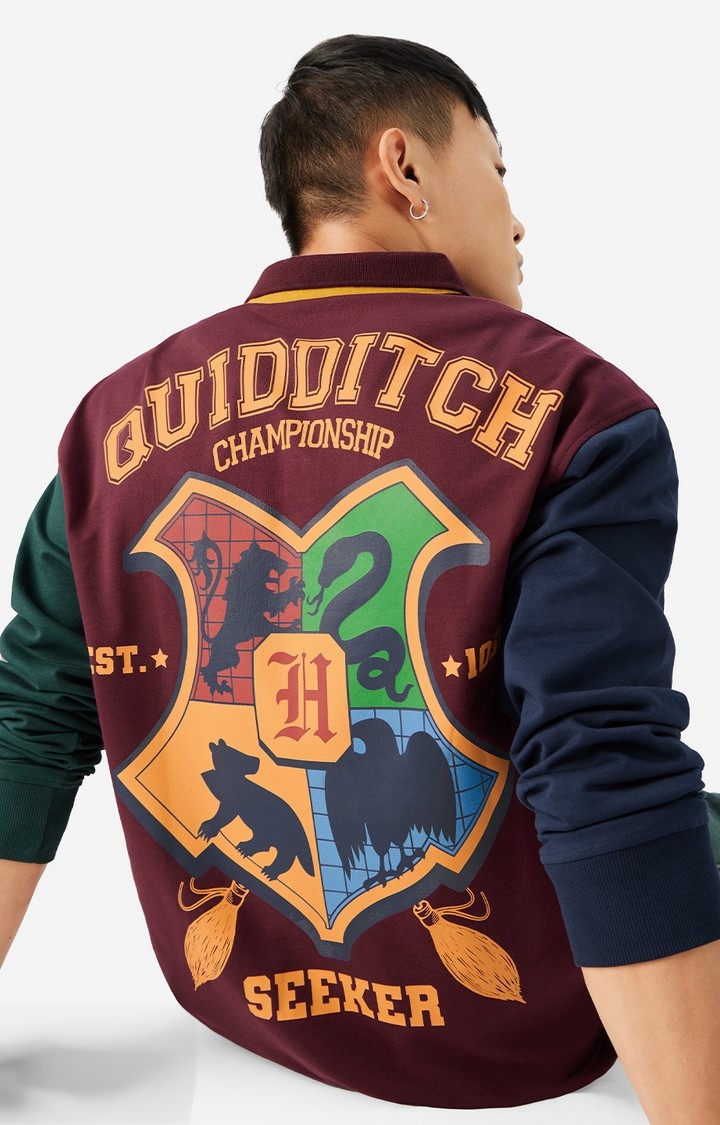 The Souled Store | Men's Harry Potter: Quidditch Champ Men's Rugby Polo T-Shirt