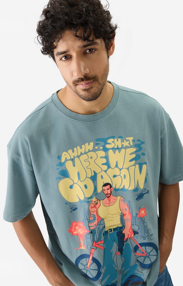 The Souled Store | Men's Here We Go Again Oversized T-Shirts