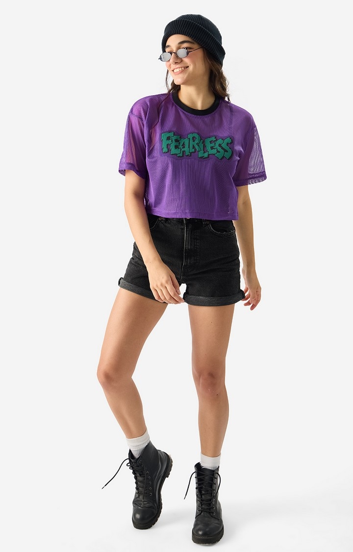 Women's  Fearless  Oversized Cropped T-Shirt
