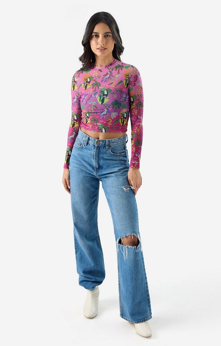 Women's Mesh Top: Tropical Dream Women's Cropped Tops