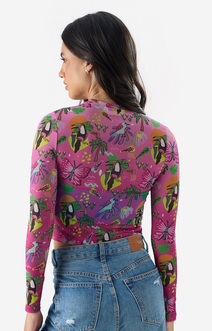 Women's Mesh Top: Tropical Dream Women's Cropped Tops