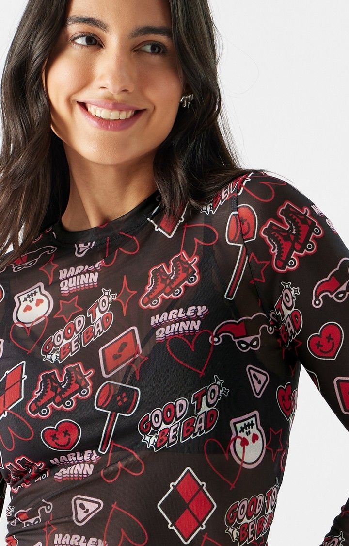 Women's Mesh Top: DC Comics Harley Quinn Women's Cropped Tops