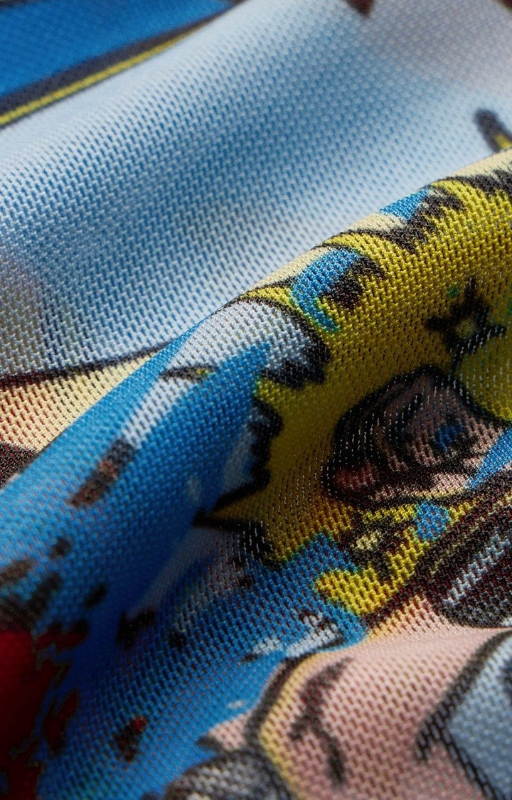 Women's Mesh Top: Wonder Woman Comic Pattern Women's Cropped Tops