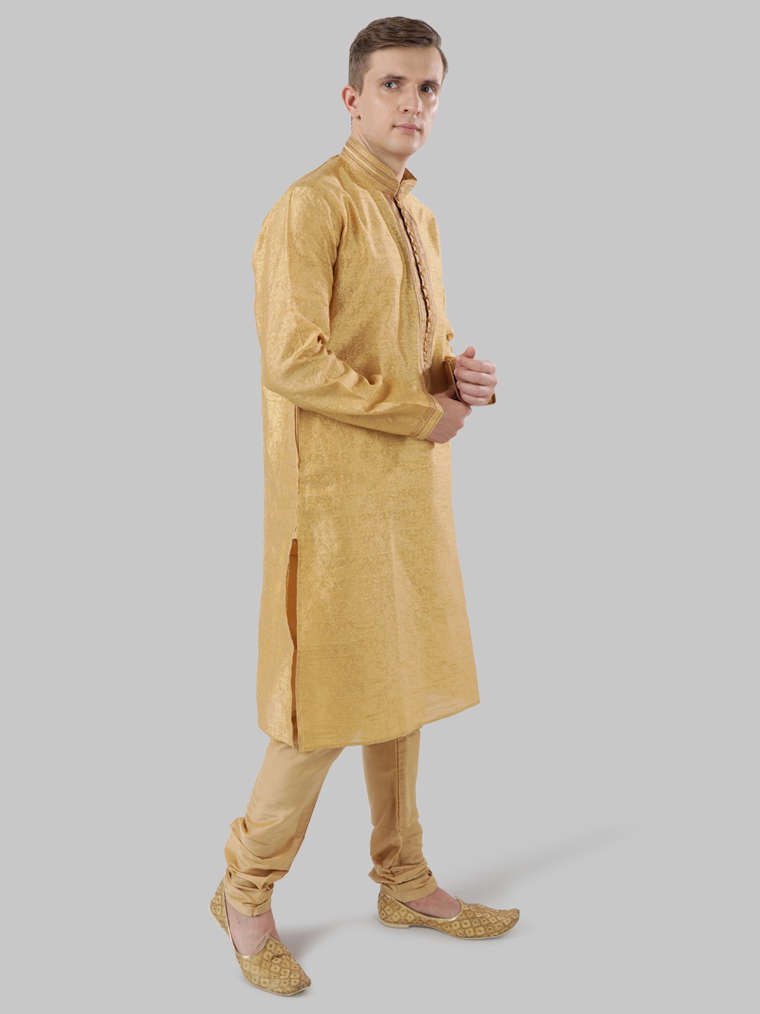 Ethnix By Raymond Gold Kurta With Churidar
