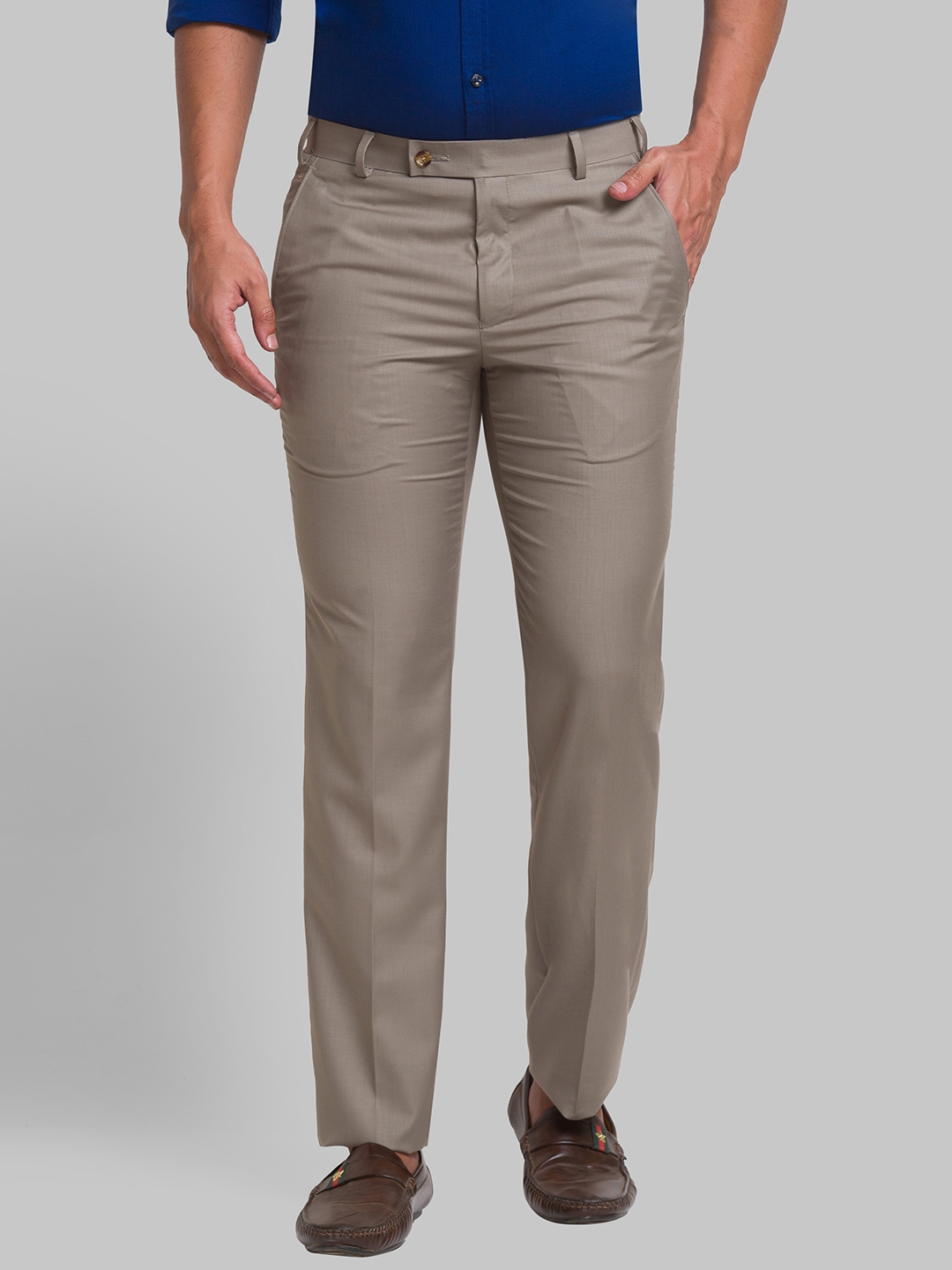 Buy PARK AVENUE Structured Polyester Blend Slim Fit Men's Work Wear Trousers  | Shoppers Stop