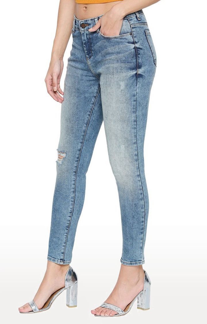 spykar | Women's Blue Cotton Solid Bootcut Jeans 2